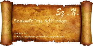 Szakmáry Nándor névjegykártya