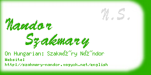 nandor szakmary business card